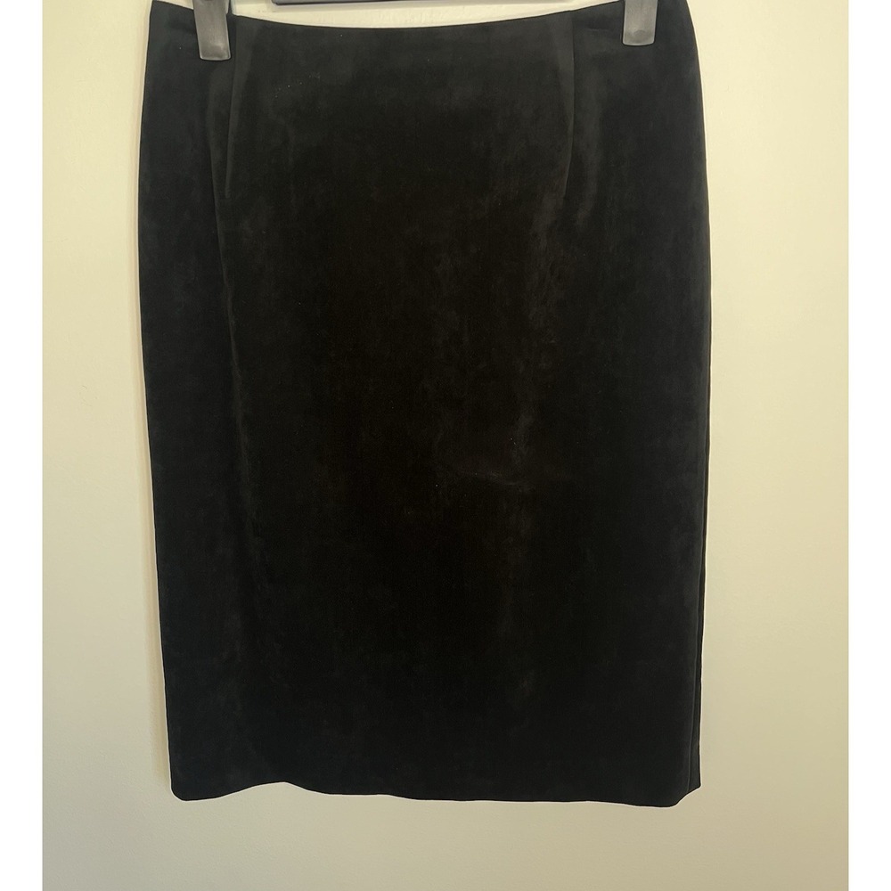 Ined Made in‎ Japan Wm Black Velvet Skirt Sz 9 Pencil Tight Skirt Corporate Goth